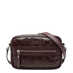 Gucci GG Imprime Crossbody Shoulder Bag Purple Leather